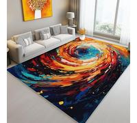 Tapis Doux Antidérapant 60 x 110 cm, Lavable en Machine Abstrait Planète Dynamique Tourbillon Tapis Imprimé - Le Matériau en Flanelle Convient au Salon à la Chambre et à la Cuisine Couleur