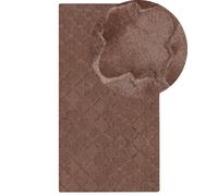 Tapis Doux en Fausse Fourrure de Lapin 80 x 150 cm en Polyester Marron Gharo