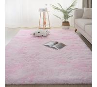 Tapis doux et antidérapant à poils longs, facile à nettoyer, pour chambre à coucher et salon - Rose - Décoration d'intérieur moderne - 180 x 190 cm