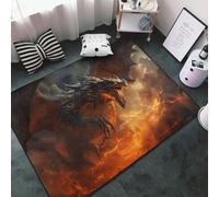 Tapis doux et lavable pour salon, chambre à coucher, motif dragon du Chaos, tapis antidérapant 91 x 152 cm, décoration de chambre à coucher, esthétique