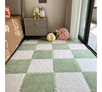 Tapis doux et sûr - Carreaux carrés emboîtables - Carreaux en mousse pelucheuse multi-usages - Solution de sol confortable et durable - Tapis de sol antidérapant en EVA pour chambre d'enfant, salle de