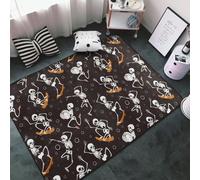 Tapis doux lavable pour salon, chambre à coucher, motif tête de mort sautante, tapis antidérapant 91 x 152 cm, tapis d'intérieur décoratif esthétique