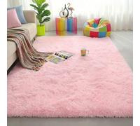 Tapis doux rose pour chambre de fille, tapis pelucheux pour chambre d'enfant, décoration de chambre kawaii, tapis en fourrure pour salle de jeux, tapis mignon pour chambre d'enfant, tapis pelucheux à