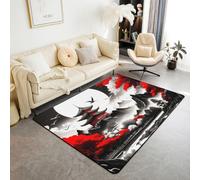 Tapis dragon 1,5 x 1,8 m, décoration samouraï japonaise qui ne perd pas ses poils pour chambre à coucher, salle de jeux, table de chevet, tapis de sol décoratif d'intérieur pour adultes et enfants