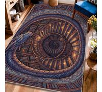 Tapis Dragon - Escalier mystique en spirale mystique - Bleu - Tapis de sol rectangulaire à poils courts pour salon, chambre à coucher, sous le lit - Décoration d'appartement - 1,2 x 1,8 m