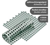 Tapis Drainants Bar ¿ Tapis À Vaisselle Flexibles Pour Sécher La Vaisselle, Les Couverts Et Les Verres En Lot De 2, Tapis Égouttoirs À Vaisselle En Plastique Pour L'évier - 2 Pièces