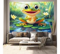 Tapis/Drap/Tenture Murale Jolie Grenouille - Art Mural - Idéal Comme Tapisserie Murale Animal De Dessin Animé, Toile Murale Et Tissu Déco Pour Yoga,75X100Cm