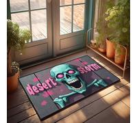 Tapis drôle pour porte d'entrée Tempête du désert : une aventure effrayante avec un crâne rieur paillasson de cuisine drôle (50 x 80 cm)