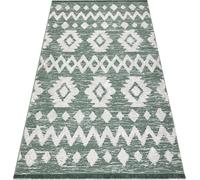Tapis ECO SIZAL BOHO MOROC Etno Zigzag 22319 franges - deux niveaux de molleton vert / crème, tapis en coton recyclé vert 155x220 cm