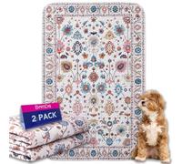 Tapis Éducateur pour Chien Lavable Réutilisable, Lot de 2 Tapis Propreté Ultra Absorbants pour Animaux, Lavable, Antidérapant, Convient aux Chiens, Chats, Lapins (Pattern 3, 45.5x61cm)