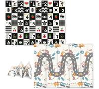 Tapis éducatif en mousse - Nukido - 200x150 cm - Pliable - Double face - Antidérapant - Sans BPA - Facile à nettoyer