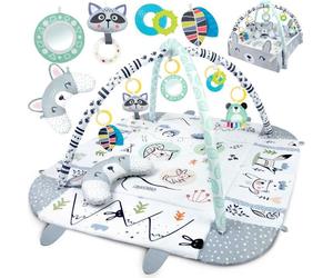 Tapis éducatif interactif - RICOKIDS - 110x100 cm - Lapin - Double face - Jouets multifonctionnels - Coussin doux inclus