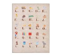 Tapis éducatif intérieur enfant beige abécédaire scoty beige 120X160