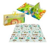LIONELO Grand tapis d'apprentissage Robby pour jouer avec les enfants, tapis de jeu, pliable, double face, avec des dimensions de 200x180 cm, léger et imperméable, matériau XPE écologique
