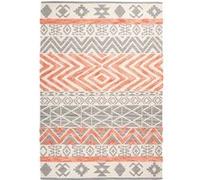 Tapis Effet 3D à Poils Courts "Ethnie" Gris & Orange 160 x 230 cm Gris G