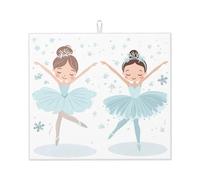 Tapis égouttoir absorbant motif ballerine flocon de neige pour comptoir de cuisine, danseuse de ballet, tapis de café, égouttoir protecteur avec boucle de suspension, 40,6 x 45,7 cm