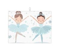 Tapis égouttoir absorbant motif ballerine flocon de neige pour comptoir de cuisine, danseuse de ballet, tapis de café, protecteur avec boucle de suspension, 45,7 x 61 cm