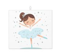 Tapis égouttoir absorbant pour comptoir de cuisine, motif danseuse de ballerine, tapis de protection pour égouttoir à vaisselle avec boucle de suspension, 40,6 x 45,7 cm
