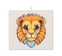 Tapis égouttoir absorbant pour comptoir de cuisine - Motif mignon petit lion de dessin animé 45,7 x 40,6 cm