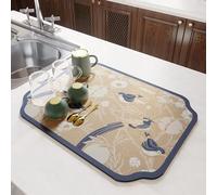 Tapis égouttoir antidérapant pour vaisselle et café 40,6 x 50,8 cm pour évier de cuisine comptoir