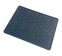 Tapis égouttoir en silicone 30,5 x 20,3 cm pour comptoir d'évier de cuisine avec design en pente auto-drainant rapide, antidérapant et résistant à la chaleur pour sécher la vaisselle, les fruits et la
