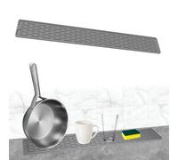 Tapis Égouttoir Étroits 70 x 10 cm,Tapis Egouttoir Vaisselle Etroit en Silicone,Tapis Égouttoir Étroit Robinet Antidérapant,Tapis Egouttoir Slim Gris pour Bouteilles Planches Découper Brosses