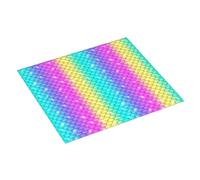 Tapis égouttoir pour comptoir de cuisine - 40,6 x 45,7 cm - Écailles arc-en-ciel 2 - Tapis de séchage absorbant pour comptoir de cuisine, tapis égouttoir à vaisselle avec boucle de suspension