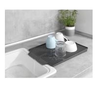 Tapis égouttoir Vaisselle - WENKO - Linea gris - Protection évier - Séchage sans taches - Élargissement évier