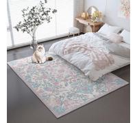 Tapis Élégant Luxueux Persan Imprimé -Tapis de Convient aux Adultes et aux Enfants, Couleur Claire Flanelle Douce Lavable Antidérapant und Confortable pour Salon ou Bureau 50 x 80 cm