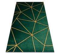 Tapis EMERALD exclusif 1013 glamour, élégant géométrique bouteille verte / or 240x330 cm