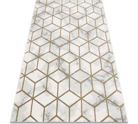 Tapis EMERALD exclusive 1014 glamour, élégant cube crème / beige doré 140x190 cm