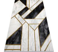 Tapis EMERALD exclusive 1015 glamour, marbre élégant, géométrique noir / or noir 80x150 cm