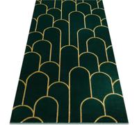 Tapis EMERALD exclusive 1021 glamour, style art déco, vert bouteille / vert doré 160x220 cm