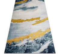 Tapis EMERALD exclusive 1023 glamour, abstraction élégante bleu / or bleu 80x150 cm