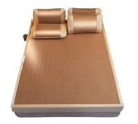 Tapis en bambou pliable double face pour lit, surmatelas en bambou pour l'été, tapis rafraîchissant en rotin (90 x 195 cm)