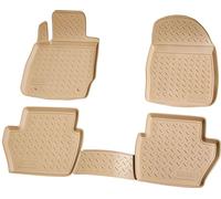 tapis en caoutchouc 3D pour Ford Fiesta VI | 2008-2017 | Type JA8 | beige avec bordure