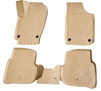 tapis en caoutchouc 3D pour VW Polo | 6R / 6C | BJ 2009-2017 | beige avec bordure