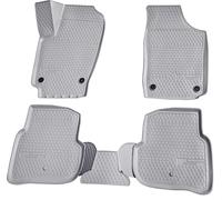tapis en caoutchouc 3D pour VW Polo | 6R / 6C | BJ 2009-2017 | gris avec bordure
