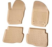 tapis en caoutchouc 3D pour VW Polo | type 9N | BJ 2001-2009 | beige avec bordure