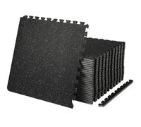 VEVOR Tapis en Caoutchouc à Emboîtement 25 Pcs Protections Sol en Mousse 14 mm d'Épaisseur Tapis de Sol Emboîtables 9,3 m² Noir Gris Réduction du Son et du Bruit pour Protéger Vos Surfaces des Rayures