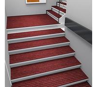 Tapis en caoutchouc antidérapant avec adhésif pour une utilisation en intérieur Parfait pour les escaliers en bois 30 x 85 cm Rouge Idéal pour les enfants et les animaux domestiques Améliore la