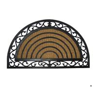 Tapis en caoutchouc et coco natural marron 75x45x1 Marron Rectangle
