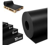 Tapis en caoutchouc ETM 120 x 300 cm, 4 mm - Noir et lisse - Antidérapant - Protection de bâtiments - Vendu au mètre