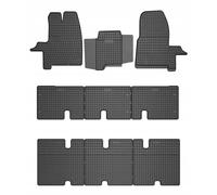 Tapis en caoutchouc pour voiture - FROGUM - Ford Transit Mk8 2014-2025 - 3 rangées - 8/9 places - 9 pièces - Noir
