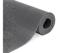 Tapis en caoutchouc PVC drainant pour sol, Rouleau de tapis de drainage en maille PVC multicolore, largeur 90 cm x largeur 120 cm, for salle de bain et piscine(Grey,90cm x 100cm)