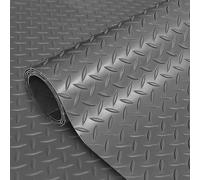 Tapis en Caoutchouc Ultra-résistant, Rouleau de Tapis Sol Garage en PVC, Motif Plaque Diamant Multicolore, 60-180cm x 1-10m(Grey,90cmx5m)