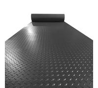 Tapis en Caoutchouc Ultra-résistant, Tapis de Sol Garage en Rouleau Vinyle, Plaque Diamant, 1,5X(1-15) m, épaisseur,5mm, Multicolore(Black,1.5x3m)