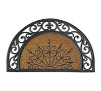 Tapis en coco Coral demi-lune - 45x75 cm Noir