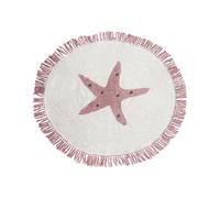 Tapis en Coton 120 cm pour Enfants avec Motif Etoilé Blanc Cassé Stars