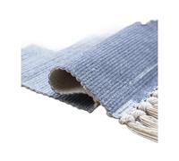 Tapis en coton Ashler Boho Tapis tressé Frange intérieur-extérieur Tapis épais tufté lavable en machine Tapis sol pour décoration de salon, chambre, cuisine style ferme 94085057/2 Bleu